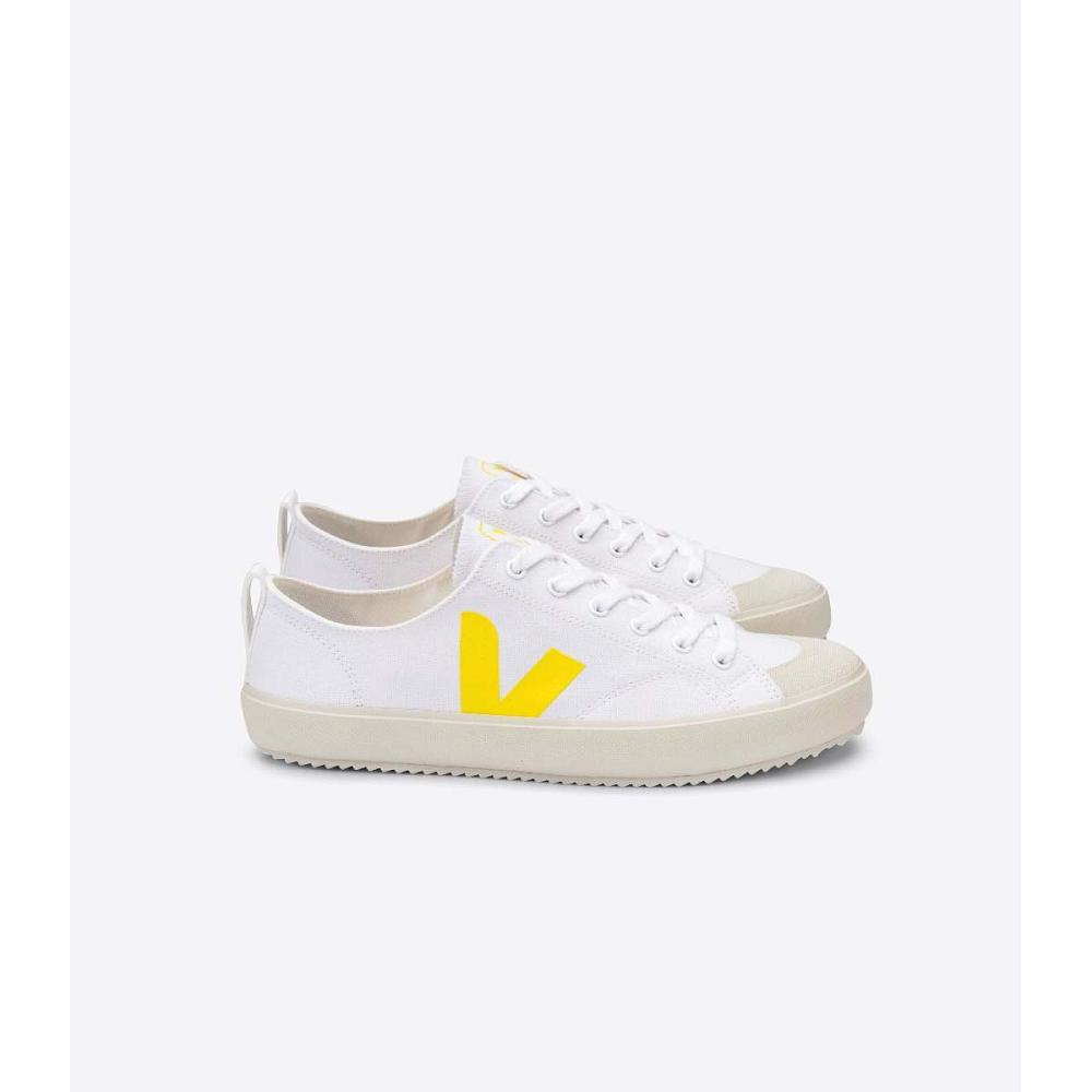 Women\'s Veja NOVA CANVAS Shoes White/Yellow | ZA 477RVD